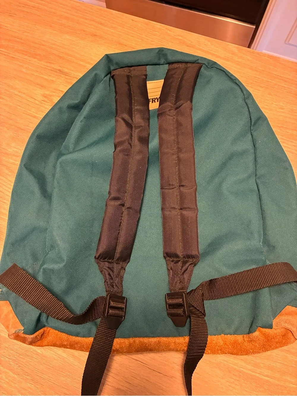 Vintage Frye Teal Canvas Backpack with Suede Accent